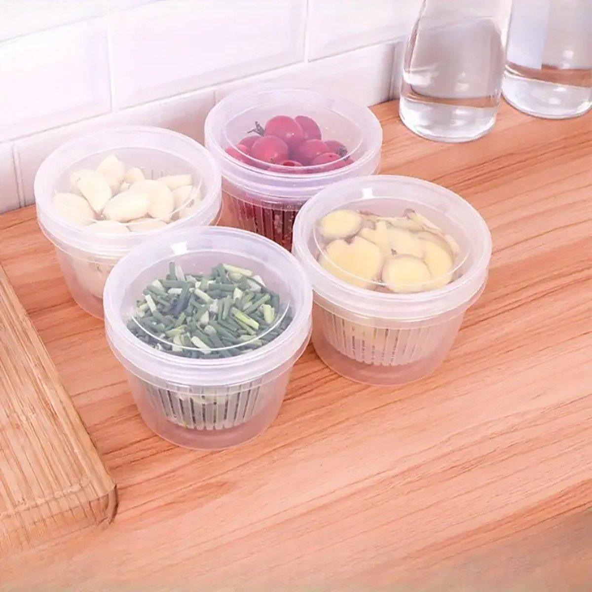 5pcs Plastic Storage Containers with Lids Refrigerator Organizer Box for Kitchen 5