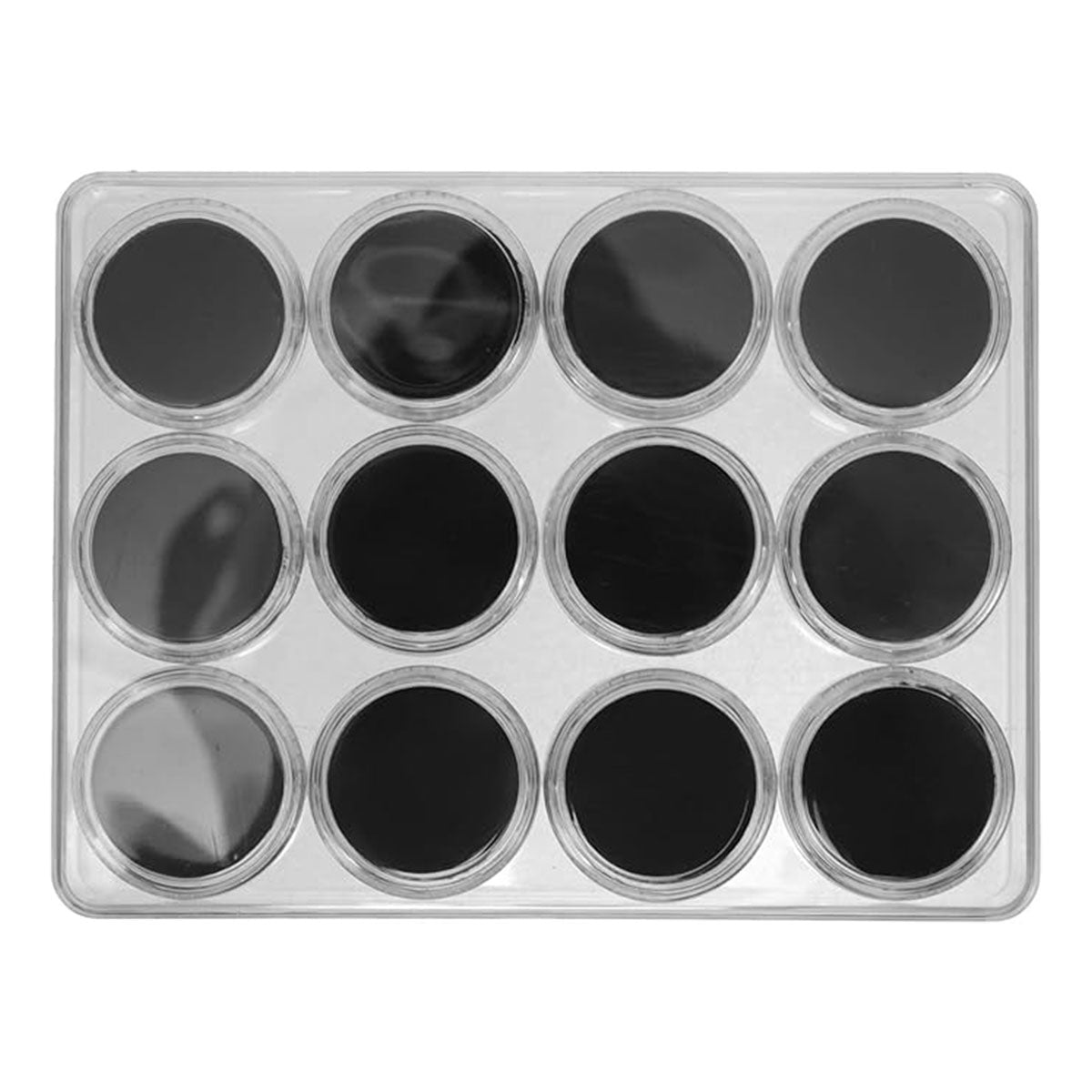 Transparent Round Gemstone Display Box Organizer Case with Lid Storage Packaging - Black 7