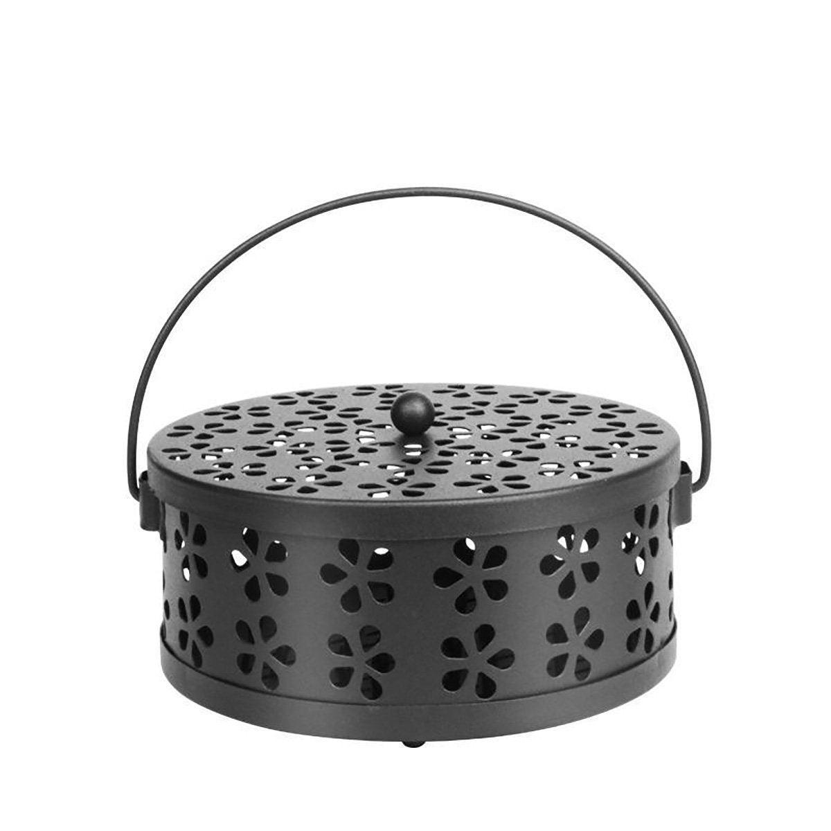 Iron Mosquito Incense Box Fireproof Tray Stand Indoor Household Incense Holder - Black 7