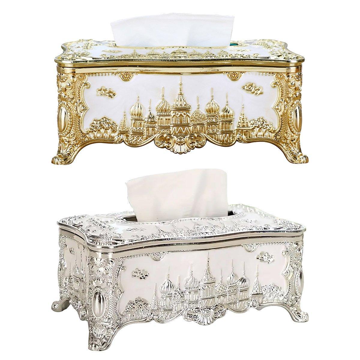 Small Napkin Tissue Box Creative Plastic Desktop Paper Holder Compact Design - Silver