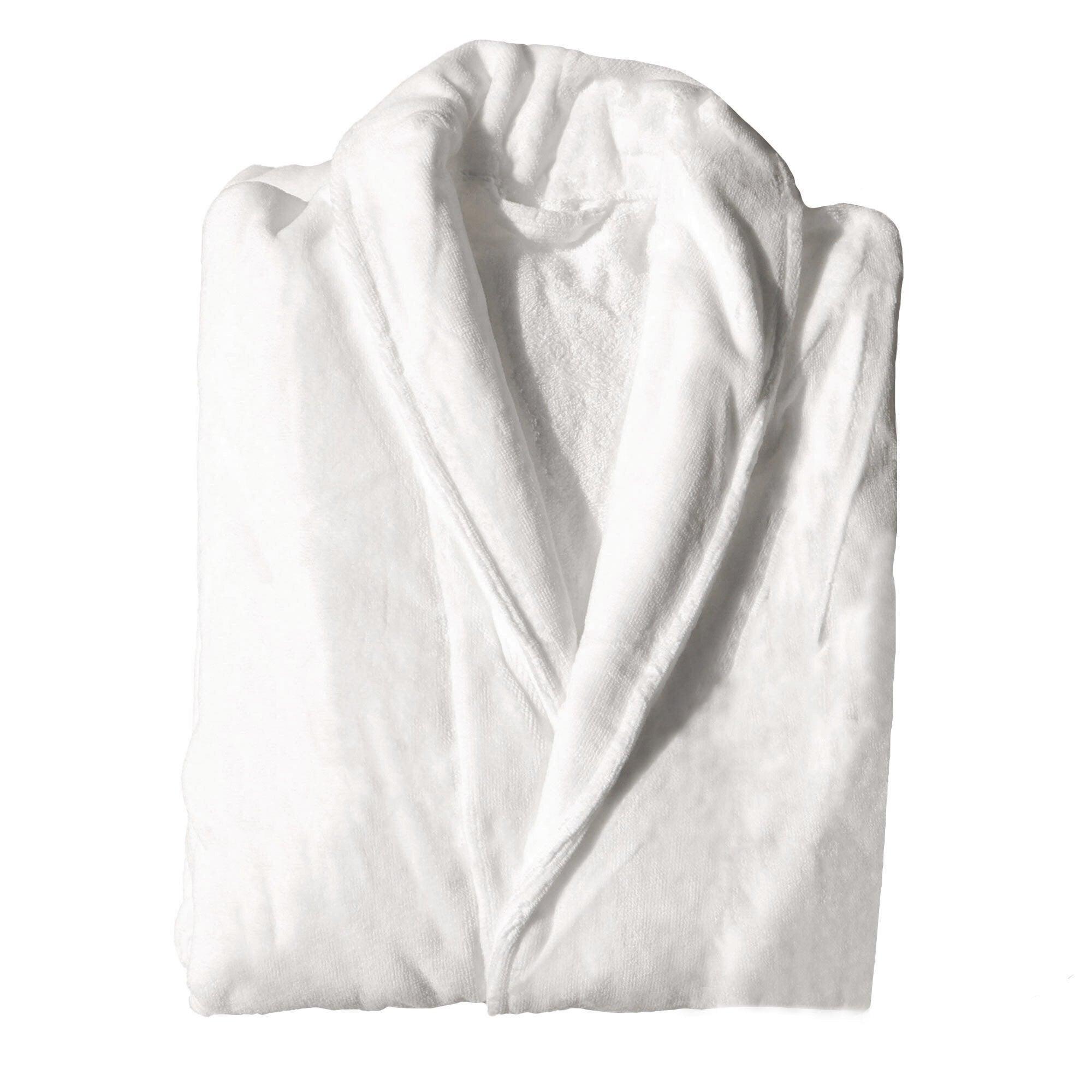 Cotton Kimono Collar Bathrobe Hotel Quality Thick Fleece Towel Embroidered Robe - Waffle 7