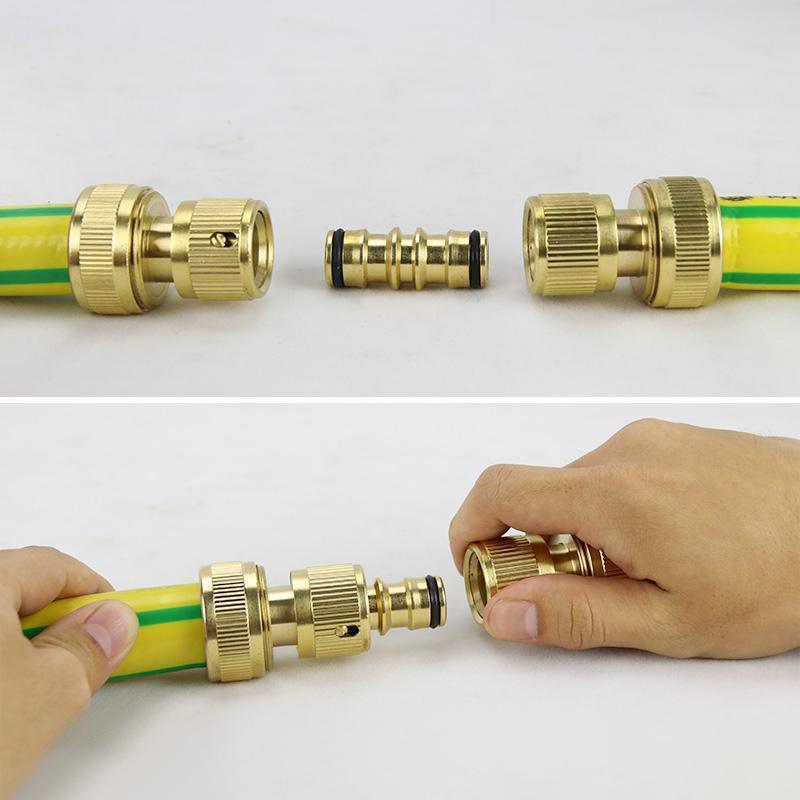 Brass Garden Hose Connector Fitting Double End Quick Joiner for 12mm Pipe Repair 4
