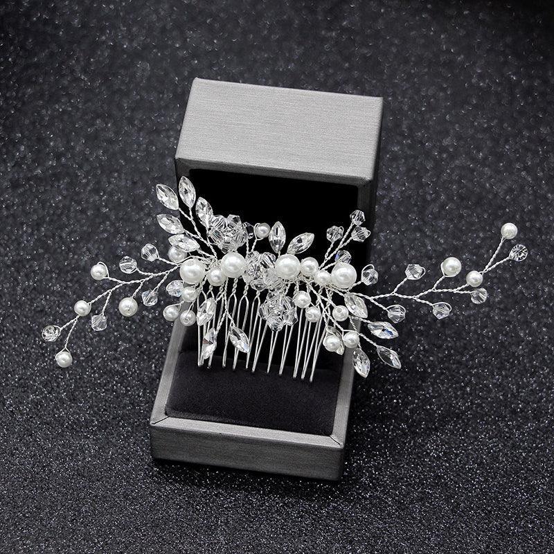 Bridal Headpieces Crystal Wedding Accessories White Jewelry Hair Comb Party Au 5