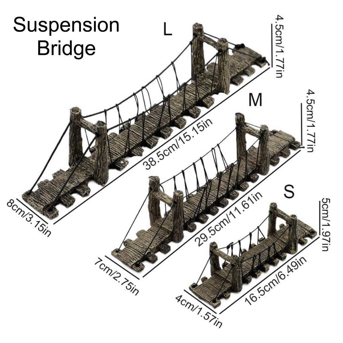 Resin Bridge Aquarium Decoration Fish Tank Accessories Shrimp Tortoise Climbing - Suspension Bridge-L 3
