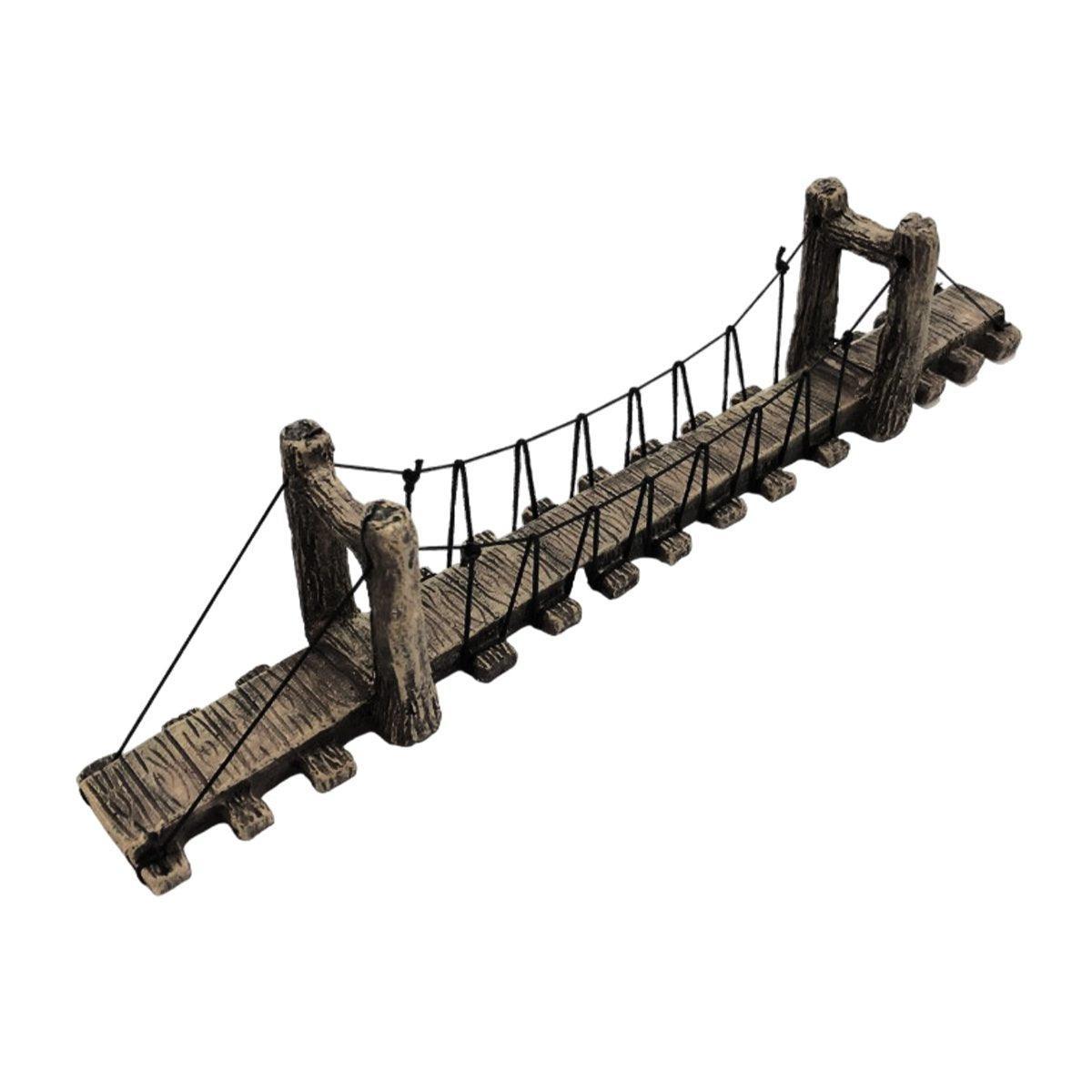 Resin Bridge Aquarium Decoration Fish Tank Accessories Shrimp Tortoise Climbing - Suspension Bridge-L 8