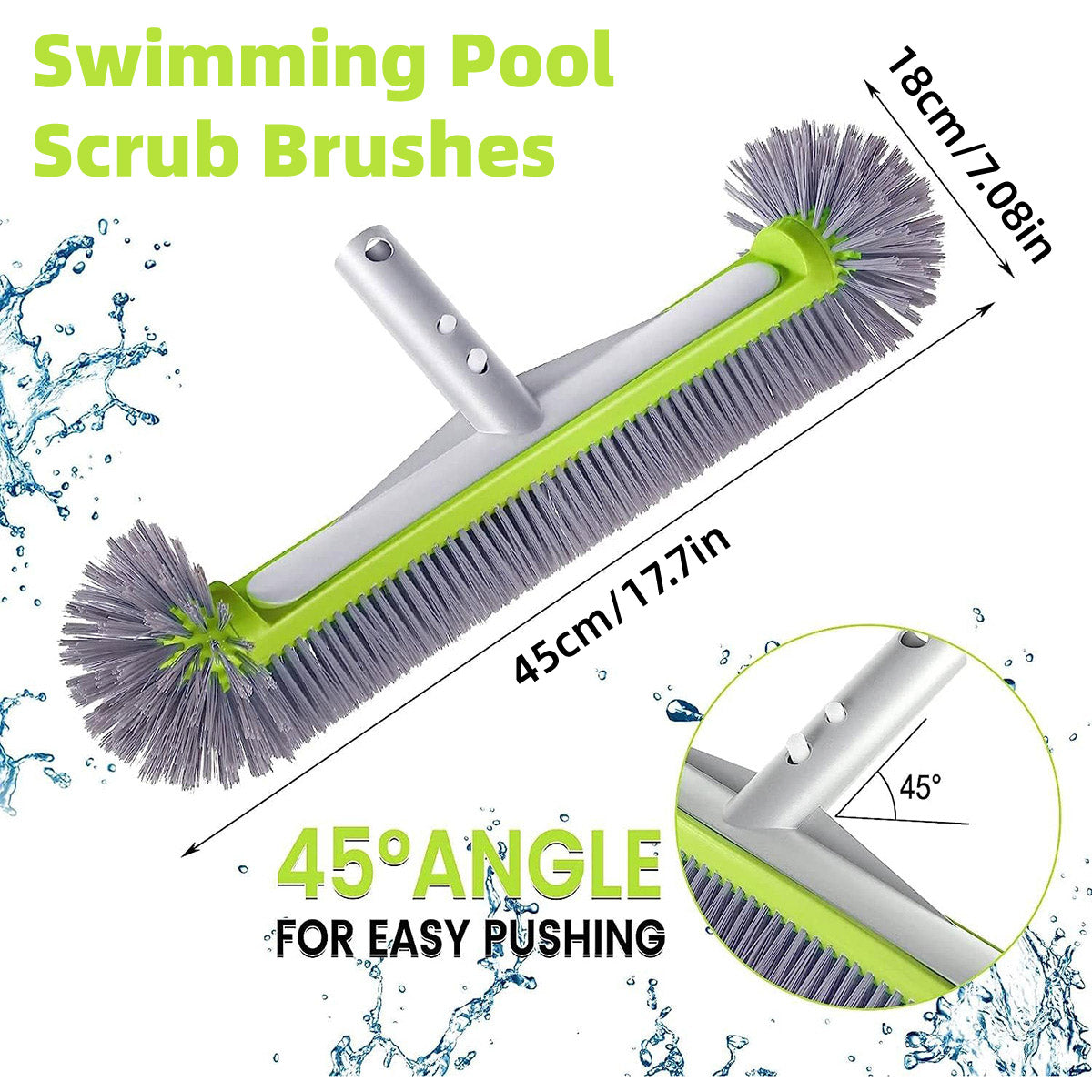 Swimming Pool Cleaning Brush Corner Scrub Brush Pool Wall Floor Cleaner Tool 3