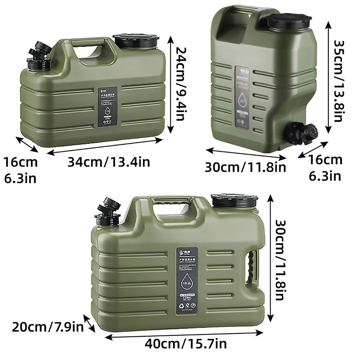 Outdoor Camping Water Storage Bucket with Faucet Portable Square Drinking Tank - 11L 3