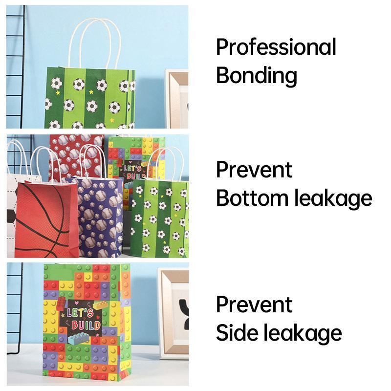 30PCS Fashion Ball Kraft Paper Gift Bag Festivals gift tote bag Party Favor Bag - Building-Blocks-30pcs 4