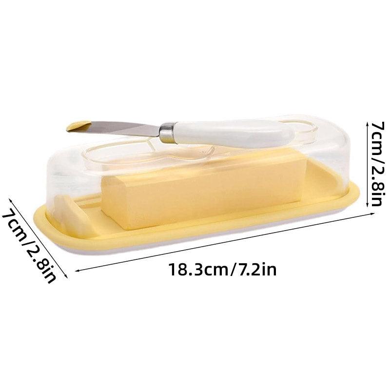 Square Butter Box with Knife Cheese Storage Container Cutting Tray for Kitchen 3