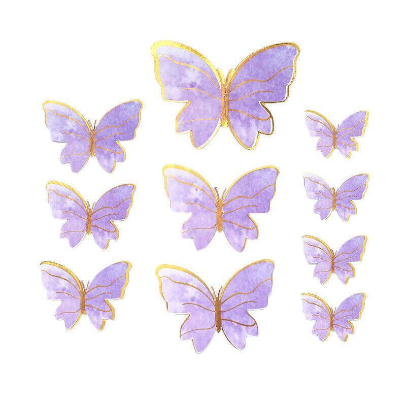 10Pcs Butterfly Paper Toppers Happy Birthday Cake & Festival Theme Decor - Pink Phnom Penh 7