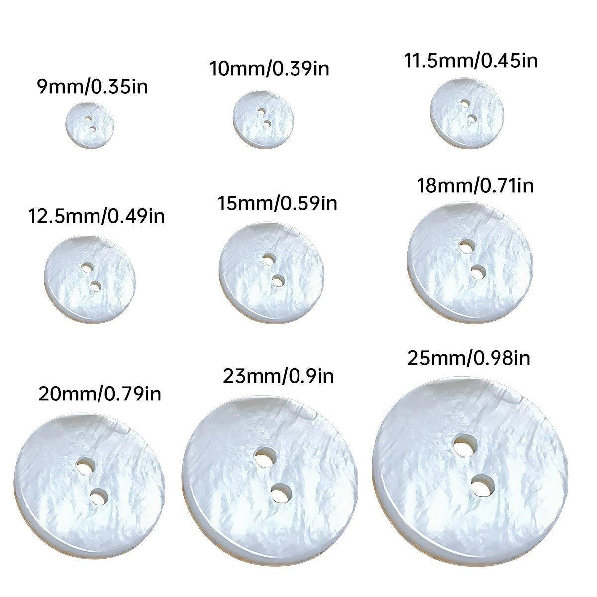 20pcs White Shirt Buttons Round Two Eyes Sewing Craft DIY Clothing Supplies - 15mm 4