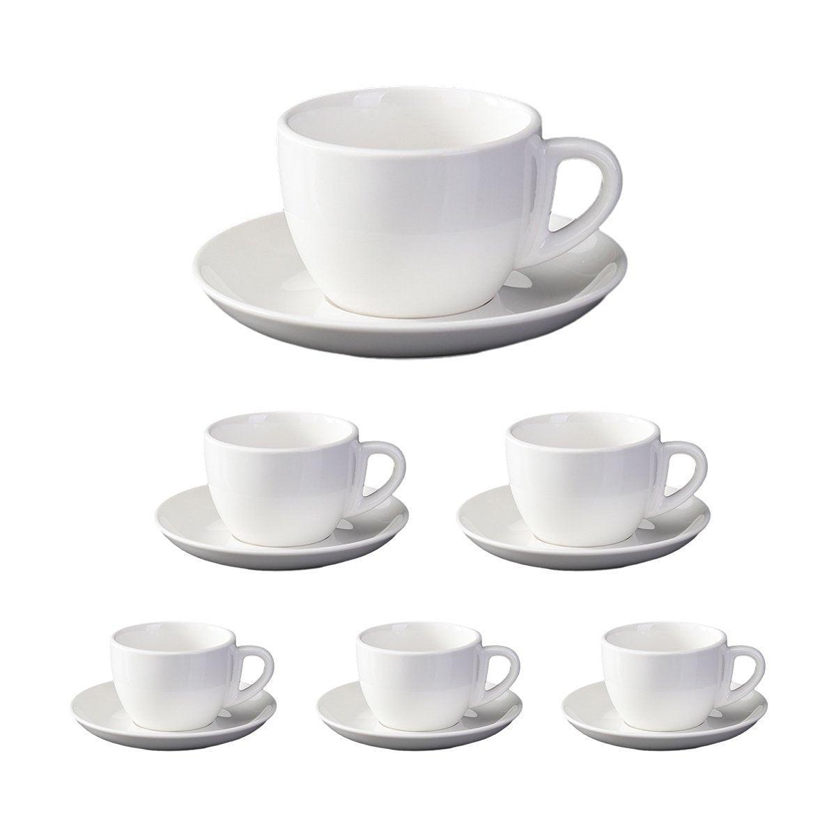 6PCS Ceramic Coffee Cup and Saucer Set Apricot Tea Cup with Ear Hotel Coffee Cup - 160ml 7