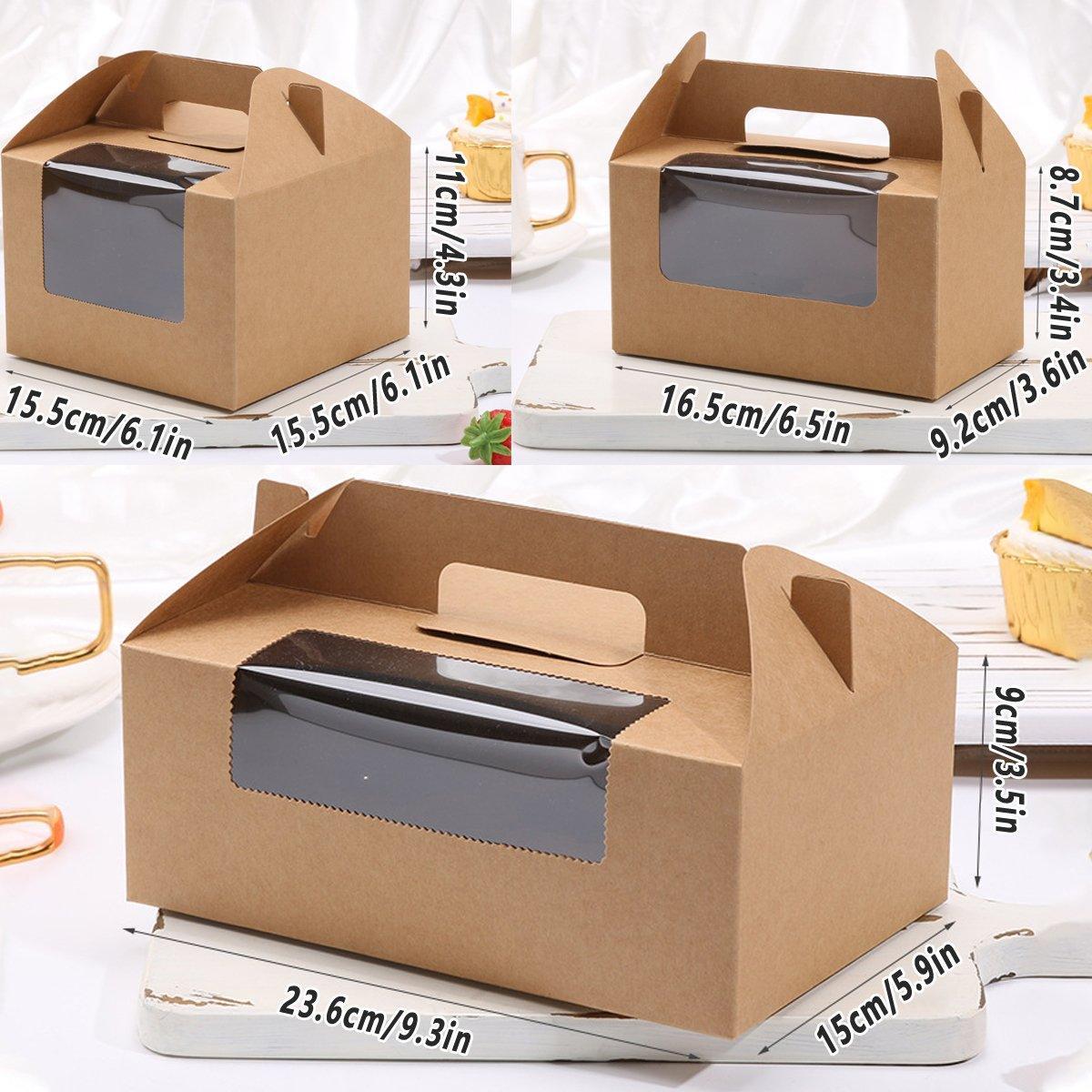 25pcs Portable Cupcake Packaging Box with Transparent Window for Easy Opening - Marble-2Cup 3