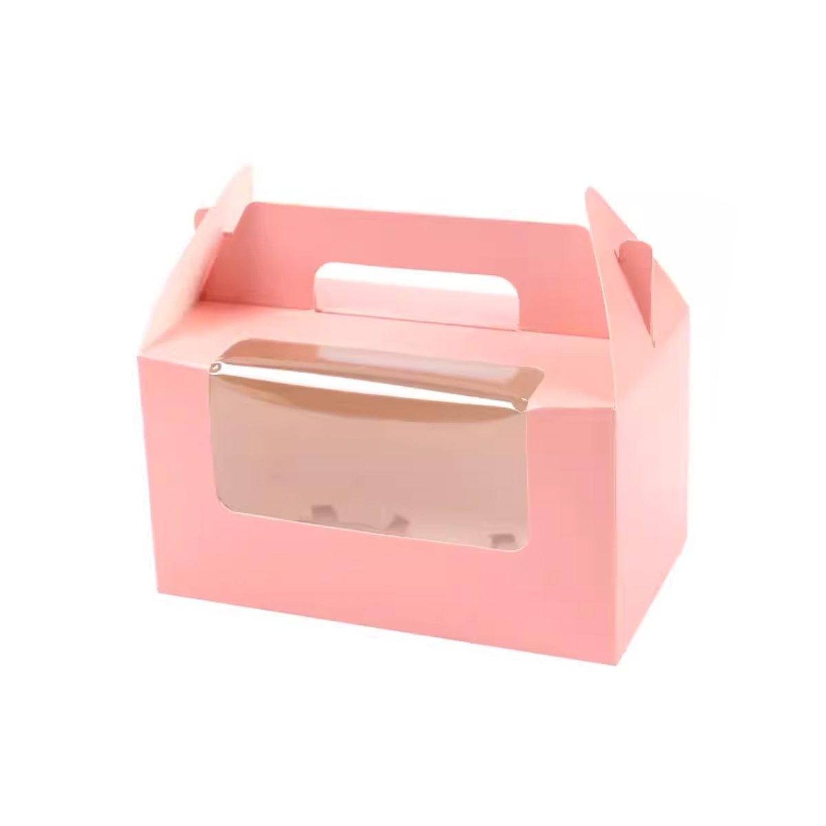 25pcs Portable Cupcake Packaging Box with Transparent Window for Easy Opening - Marble-4Cup 8