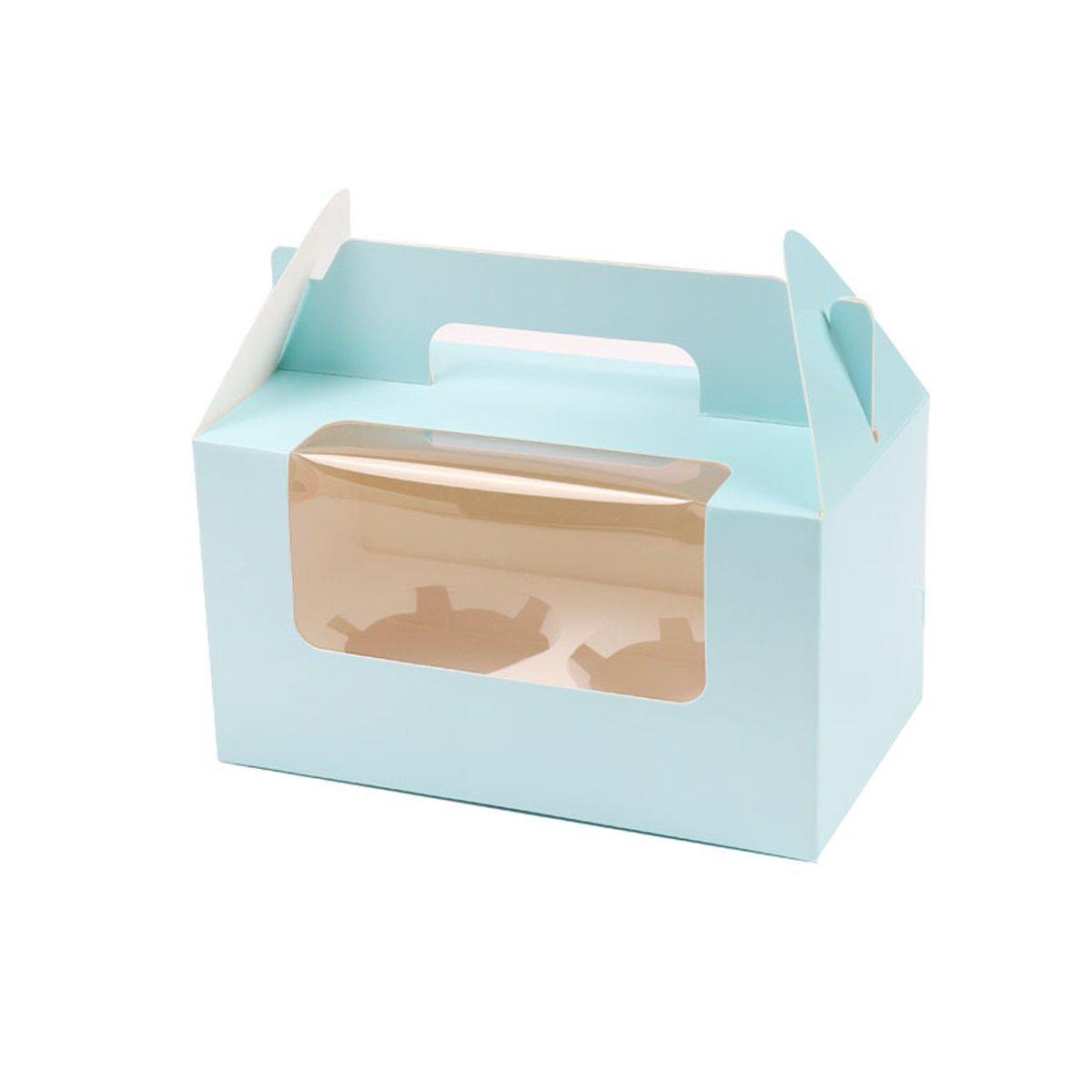 25pcs Portable Cupcake Packaging Box with Transparent Window for Easy Opening - Marble-6Cup 9