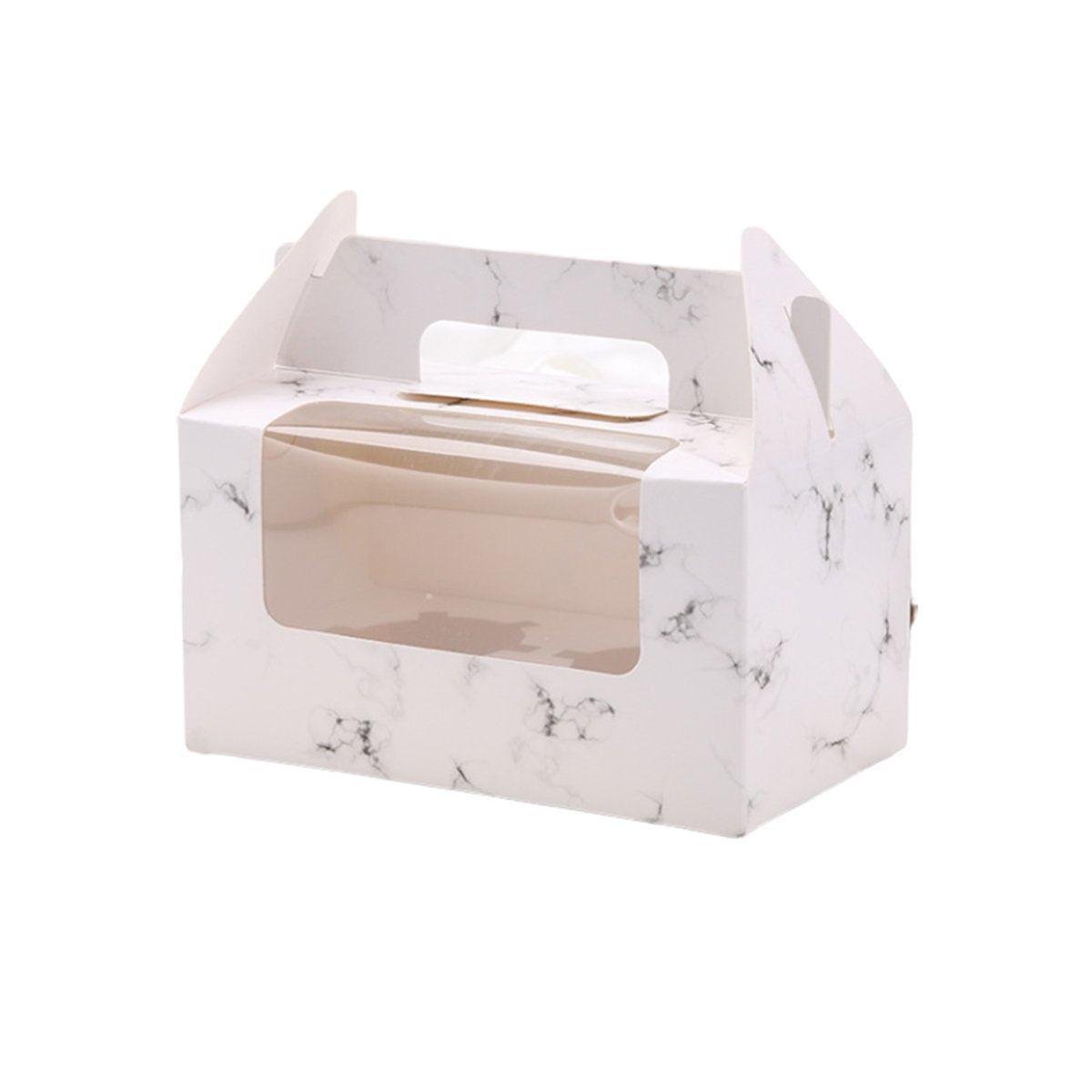 25pcs Portable Cupcake Packaging Box with Transparent Window for Easy Opening - White-2Cup 7