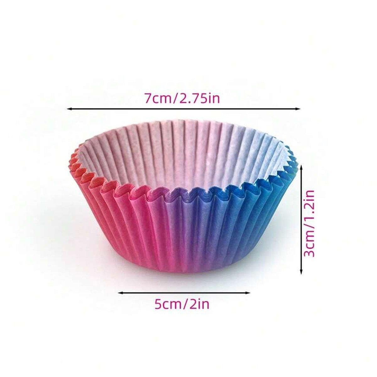 300pcs Gradient Colour Cupcake Paper Cases Baking Moulds Muffin Liners Set 3