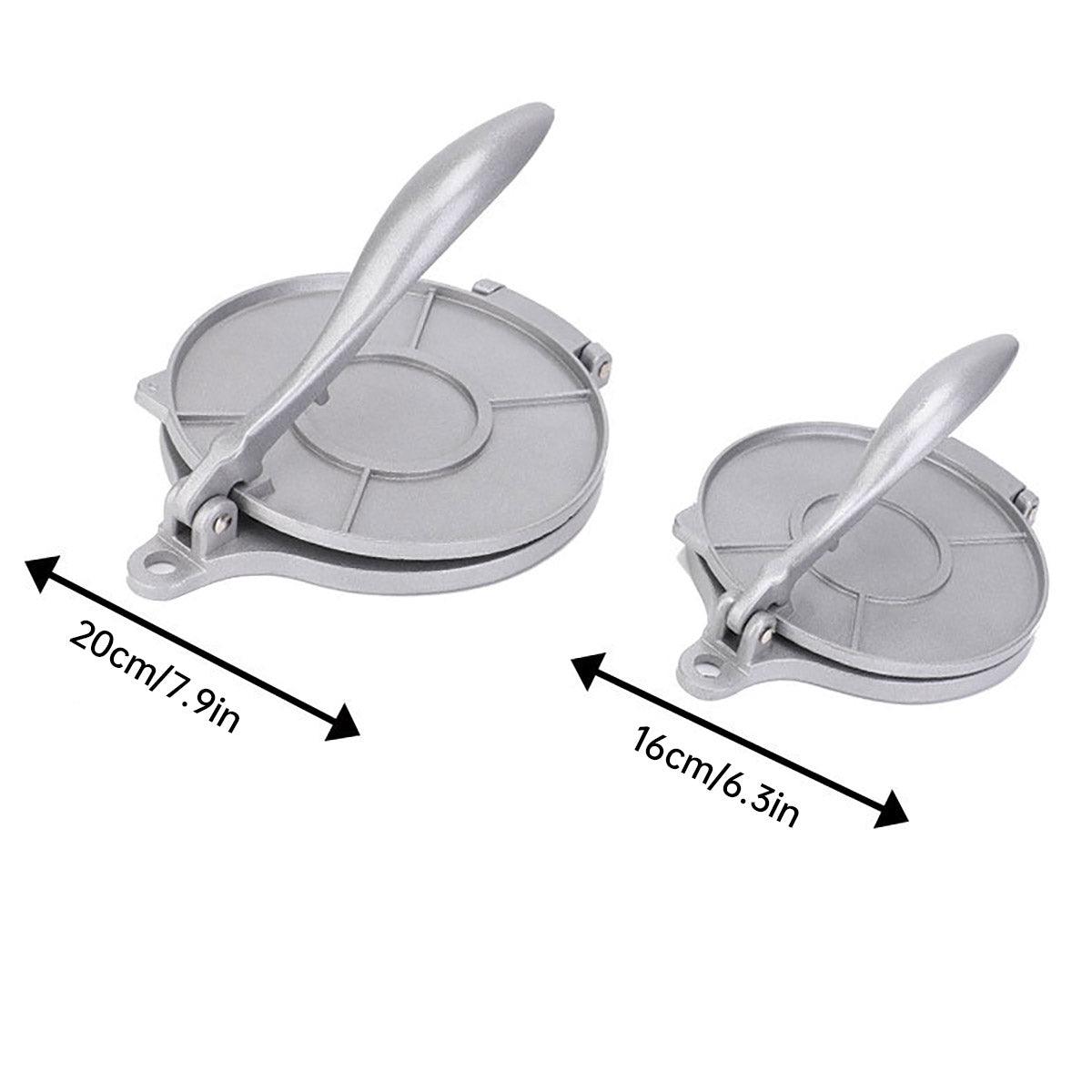 16/20cm Premium Tortilla Press Flat Bread Maker Taco Roti Chapati Health Food - Silver-16cm 3