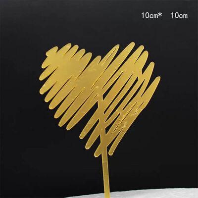 Happy Birthday Acrylic Cake Topper Cake Decoration Golden Silver Party - Red-Heart 13