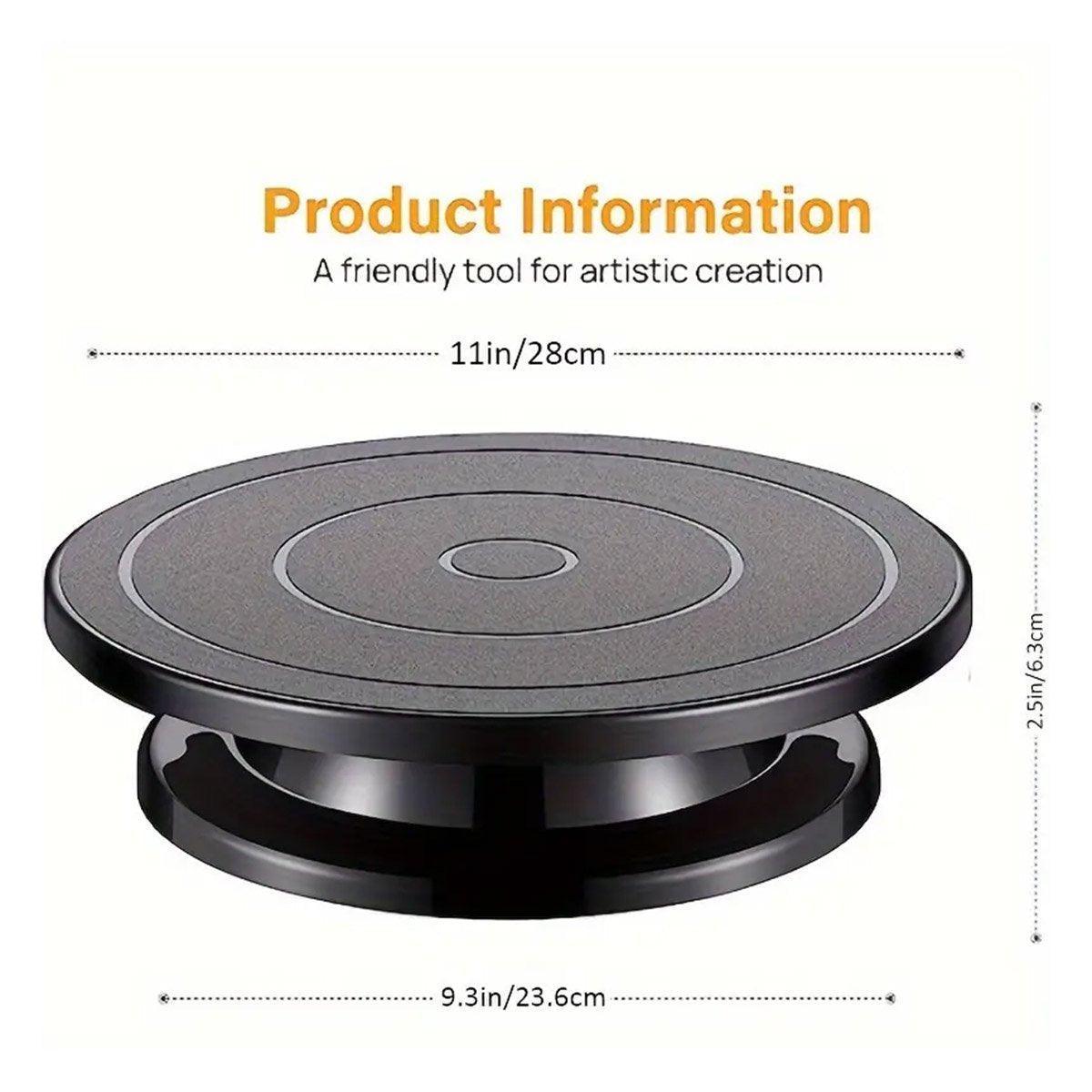 Rotating Cake Turntable Stand Black Plastic Cake Decorating Tools for Baking 3
