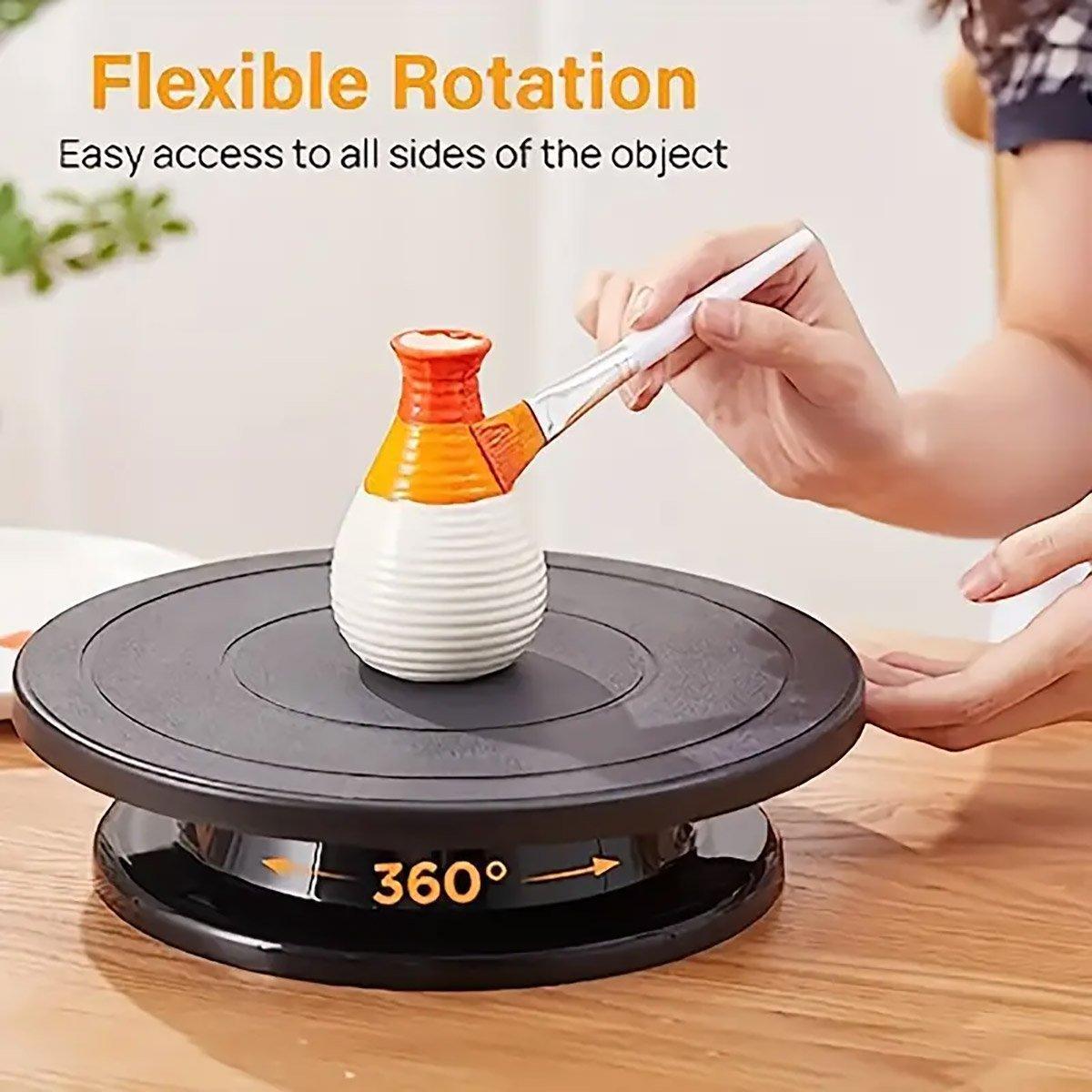 Rotating Cake Turntable Stand Black Plastic Cake Decorating Tools for Baking 5