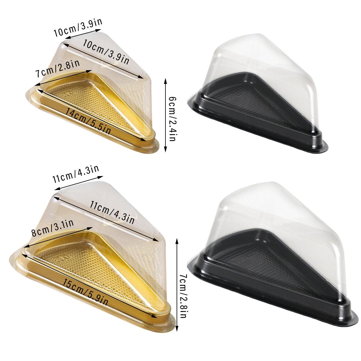 100pcs Triangle Cake Boxes for Bakery Packaging Pastry Gift Boxes for Parties - Black-7x14x6cm 3