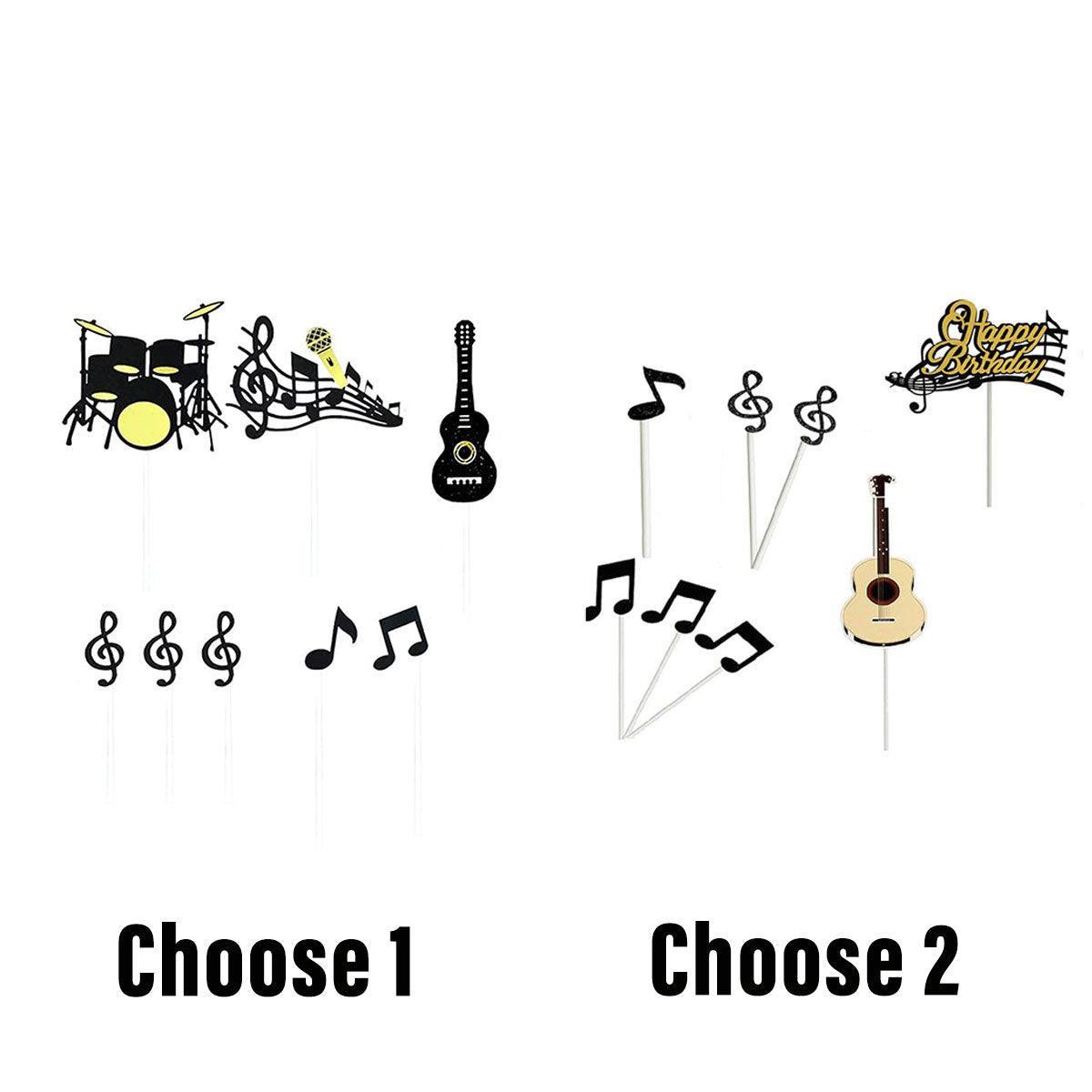 Music Notes Violin Cake Decoration Materials Birthday Cake Topper Inserts - 2 3