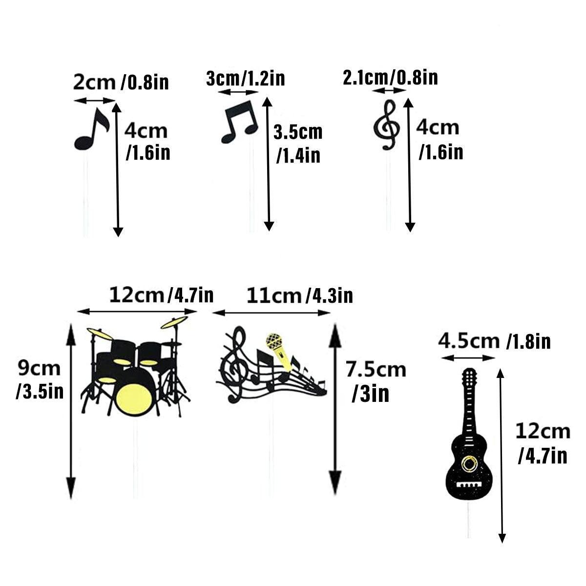 Music Notes Violin Cake Decoration Materials Birthday Cake Topper Inserts - 2 4