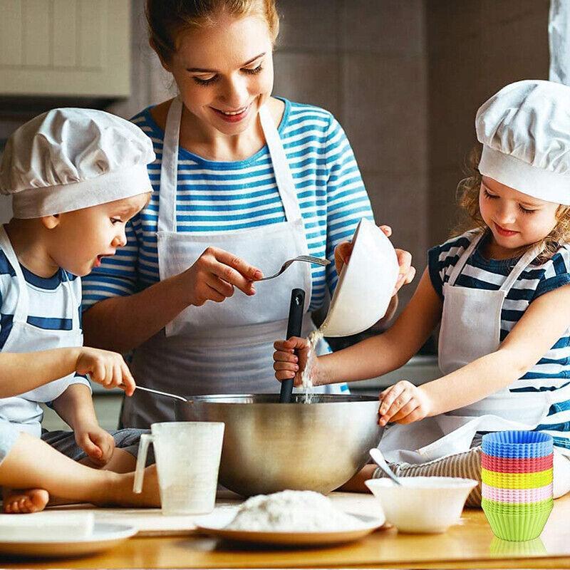 20x Round Cup Cake Baking Mould Silicone Muffin Cups DIY 5