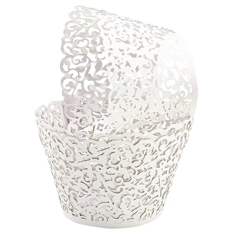 25pcs Laser Cut Cupcake Wrappers Wedding Party Baking Decorations in 8 Colours - Light Purple 6