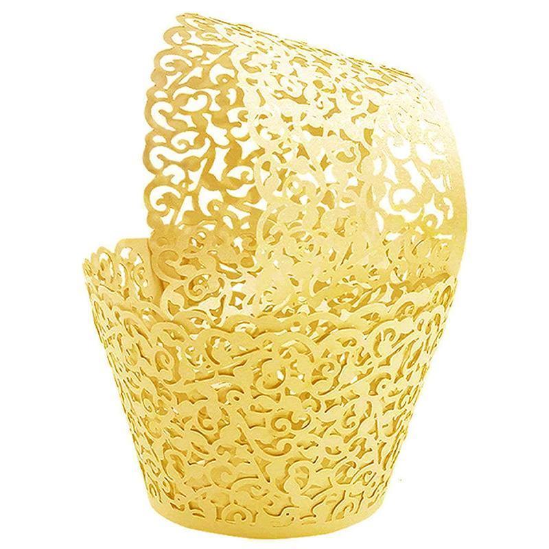 25pcs Laser Cut Cupcake Wrappers Wedding Party Baking Decorations in 8 Colours - Light Purple 7