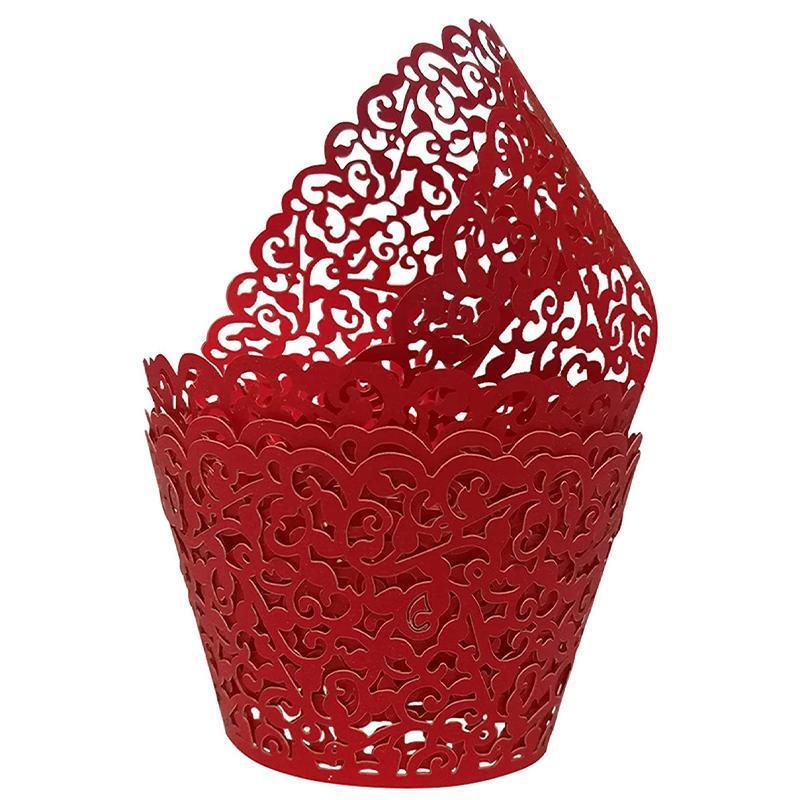 25pcs Laser Cut Cupcake Wrappers Wedding Party Baking Decorations in 8 Colours - Light Purple 9