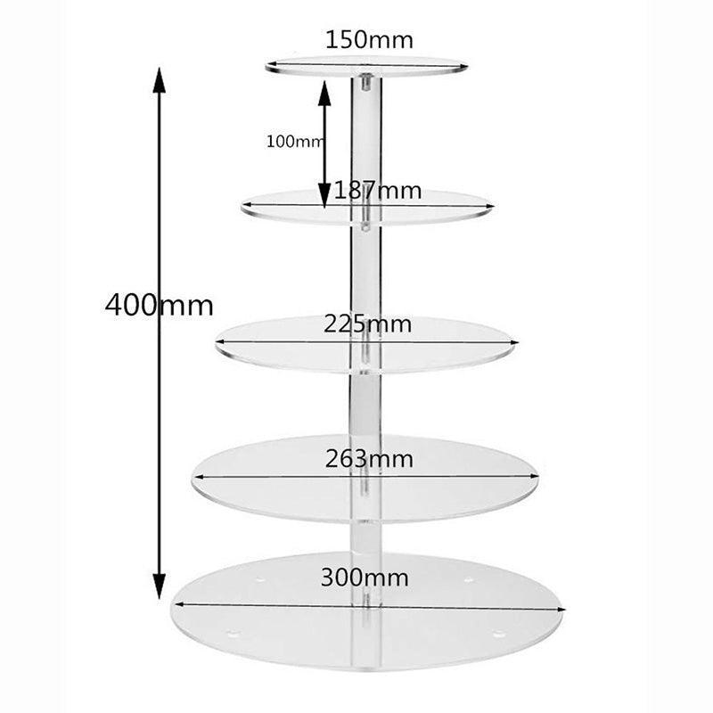 Acrylic Cupcake Tower 3 4 5 6 7 Tier Clear Cake Stand for Wedding Party - 4 Tiers 3