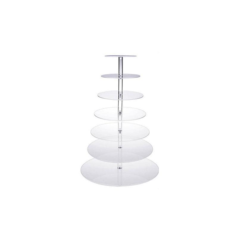 Acrylic Cupcake Tower 3 4 5 6 7 Tier Clear Cake Stand for Wedding Party - 4 Tiers 6