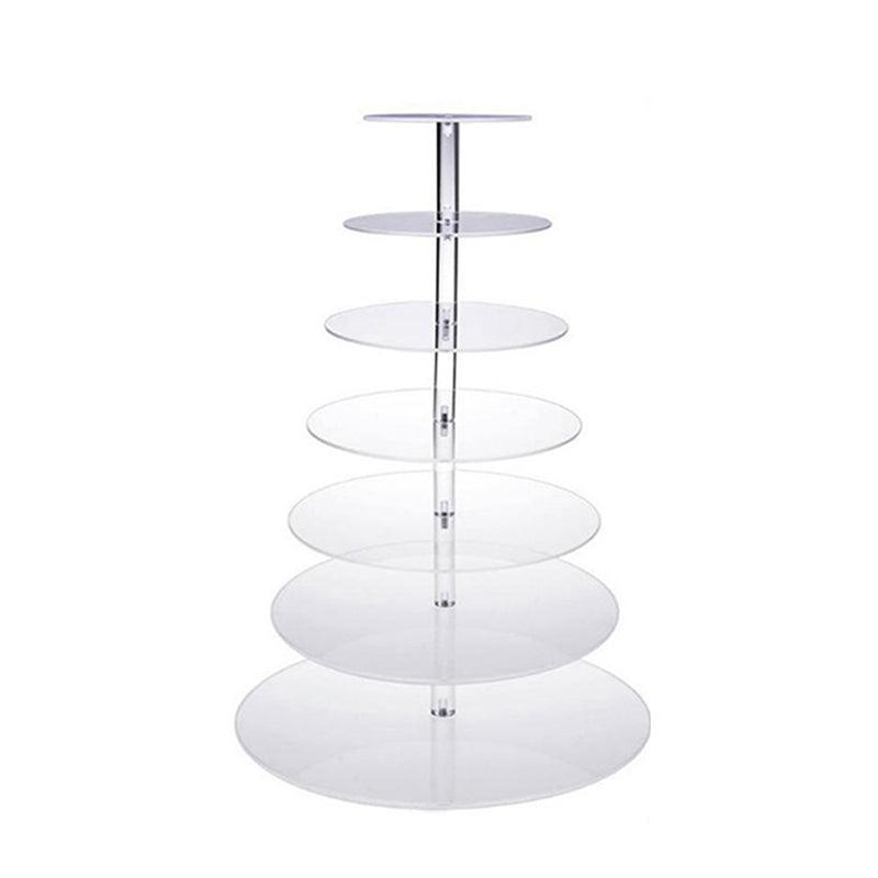 Acrylic Cupcake Tower 3 4 5 6 7 Tier Clear Cake Stand for Wedding Party - 4 Tiers 9