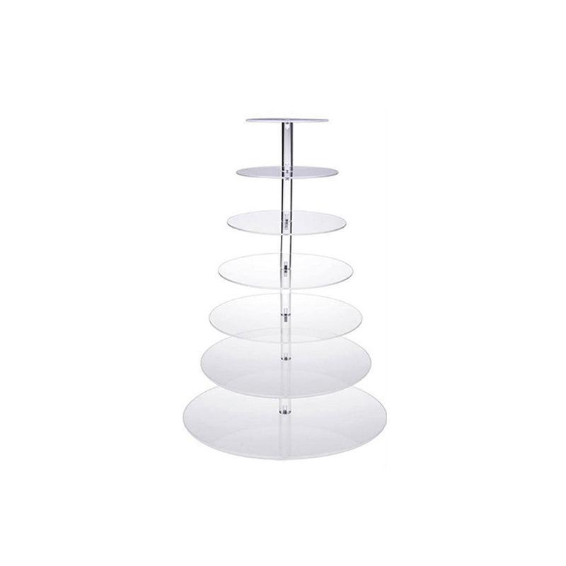 Acrylic Cupcake Tower 3 4 5 6 7 Tier Clear Cake Stand for Wedding Party - 6 Tiers 7