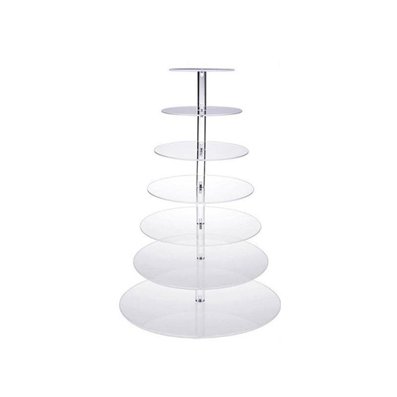 Acrylic Cupcake Tower 3 4 5 6 7 Tier Clear Cake Stand for Wedding Party - 6 Tiers 8