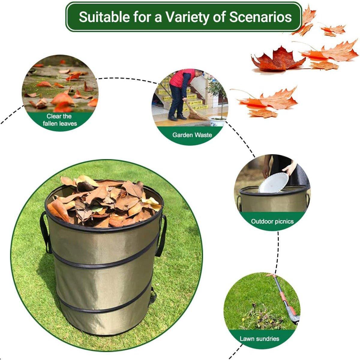 Folding Garden Leaf Bin Portable Outdoor Storage Bucket Camping Trash Can 5