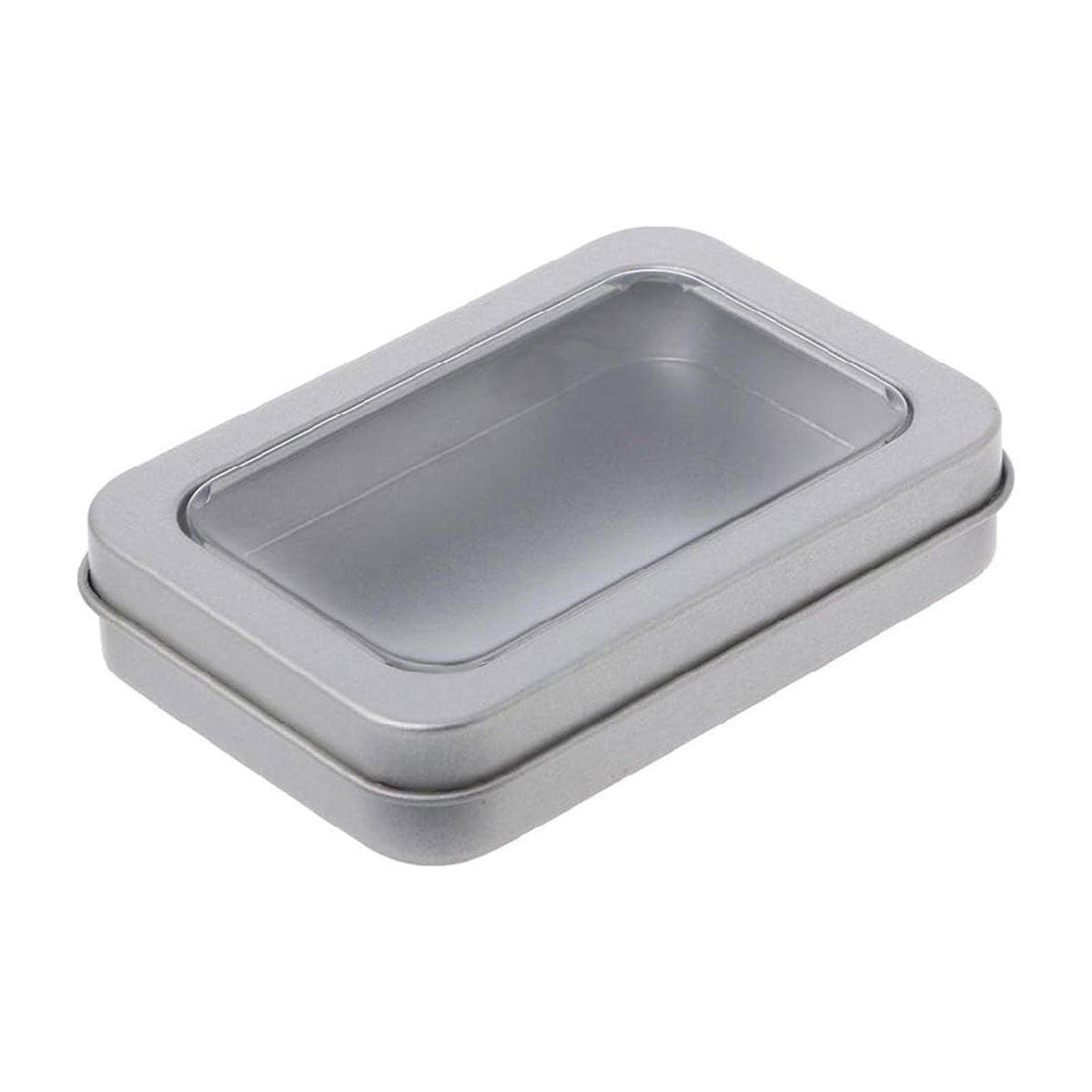 10pcs Metal Iron Box with Open Window Storage Rectangle Packaging Containers - 12.5x9x5cm 6