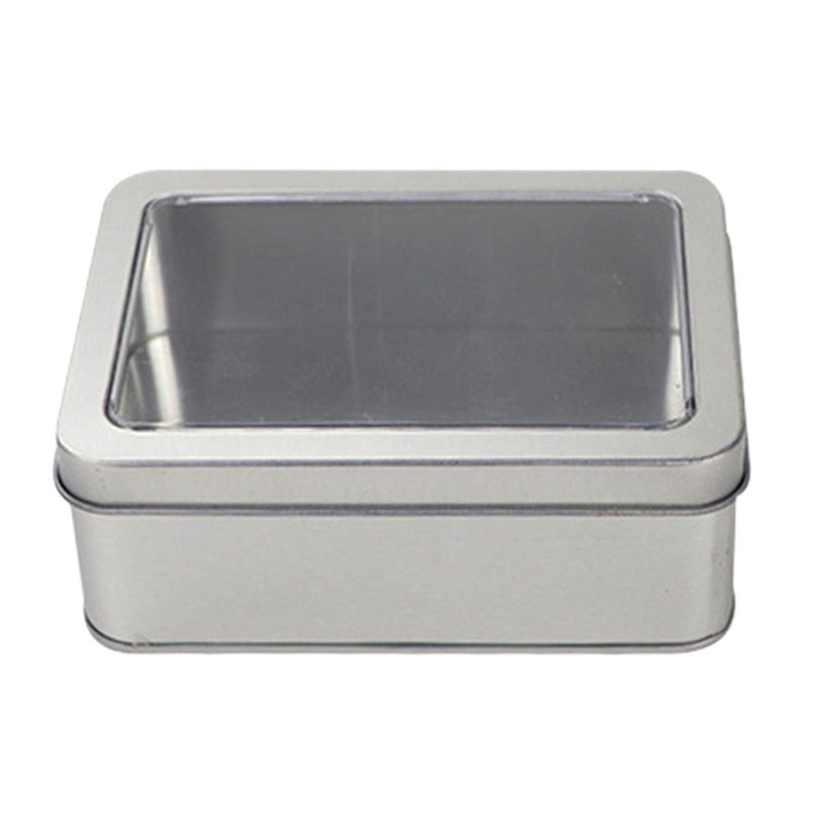 10pcs Metal Iron Box with Open Window Storage Rectangle Packaging Containers - 12.5x9x5cm 8