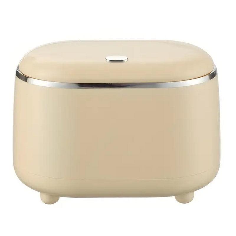 Small Desktop Trash Can Oval Pop Up Lid Rubbish Bin Waste Organizer Container - Green 6