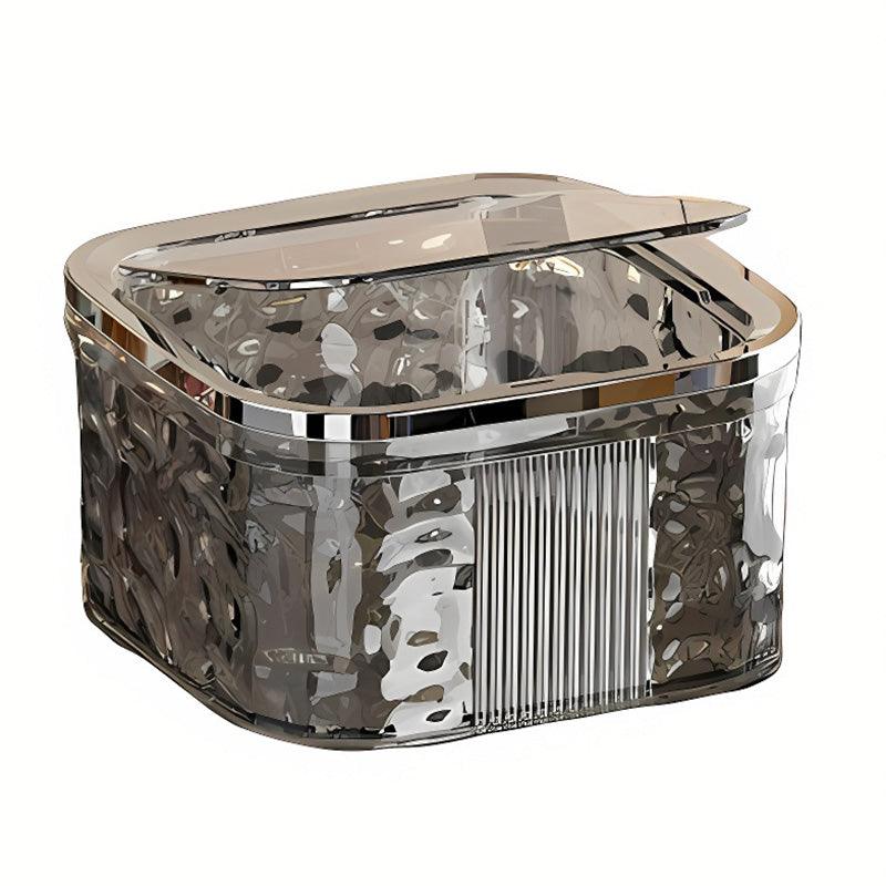 Desktop Mini Trash Can Small Waste Bin Storage Bucket for Office Kitchen Home - Grey-S 7