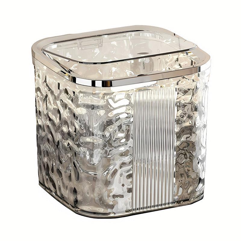 Desktop Mini Trash Can Small Waste Bin Storage Bucket for Office Kitchen Home - White-S 8