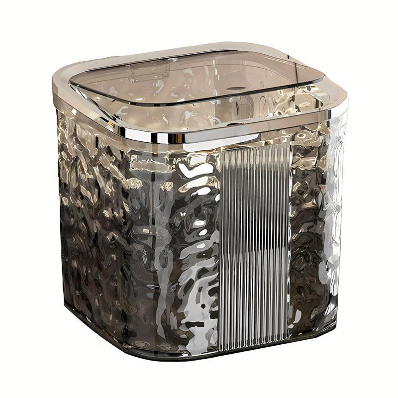 Desktop Mini Trash Can Small Waste Bin Storage Bucket for Office Kitchen Home - White-S 9