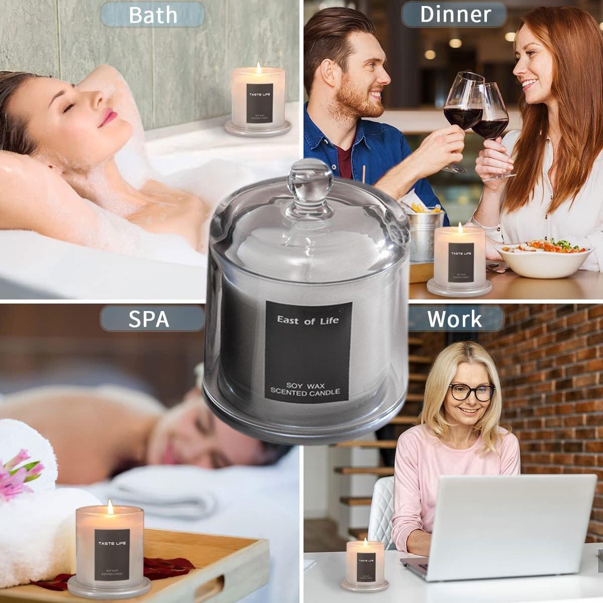 2Pcs Smokeless Glass Aromatherapy Candles Scented Gift Set for Relaxation - Freesia 4