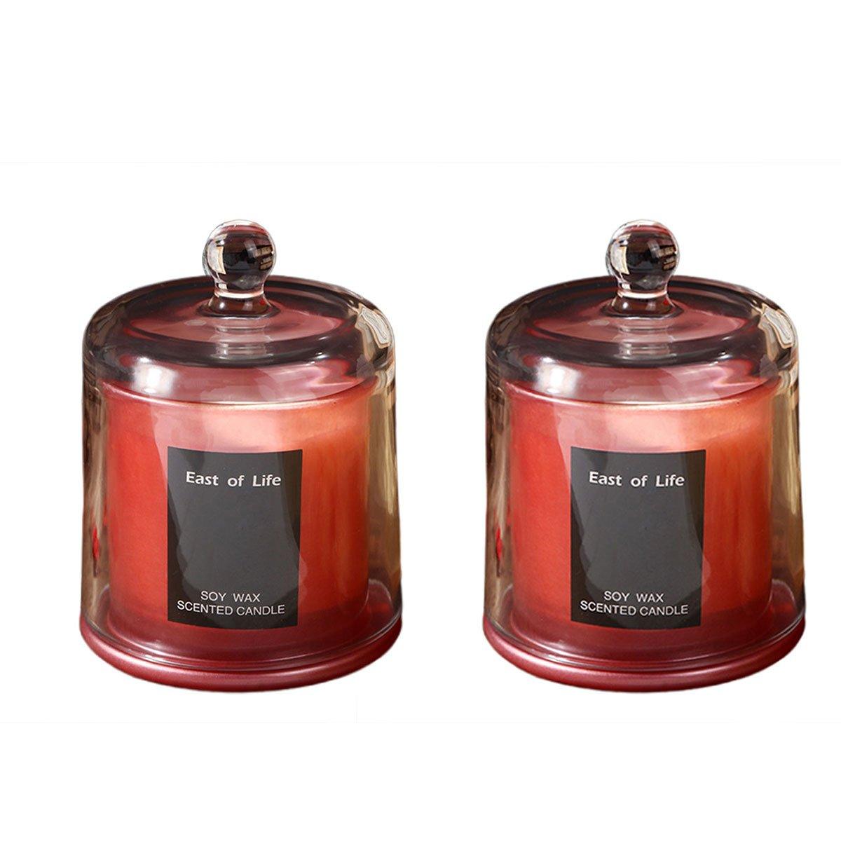 2Pcs Smokeless Glass Aromatherapy Candles Scented Gift Set for Relaxation - Freesia 6
