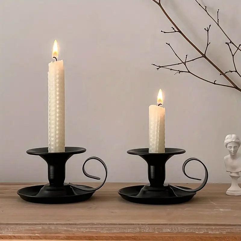 2pcs European Iron Candle Holders for Candlelight Dinner Decorative Lighting - Gold 5