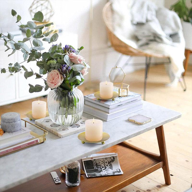 4pcs Iron Plate Candle Holder Aroma Base Tray for Decorative Candle Stand Set - Black 5