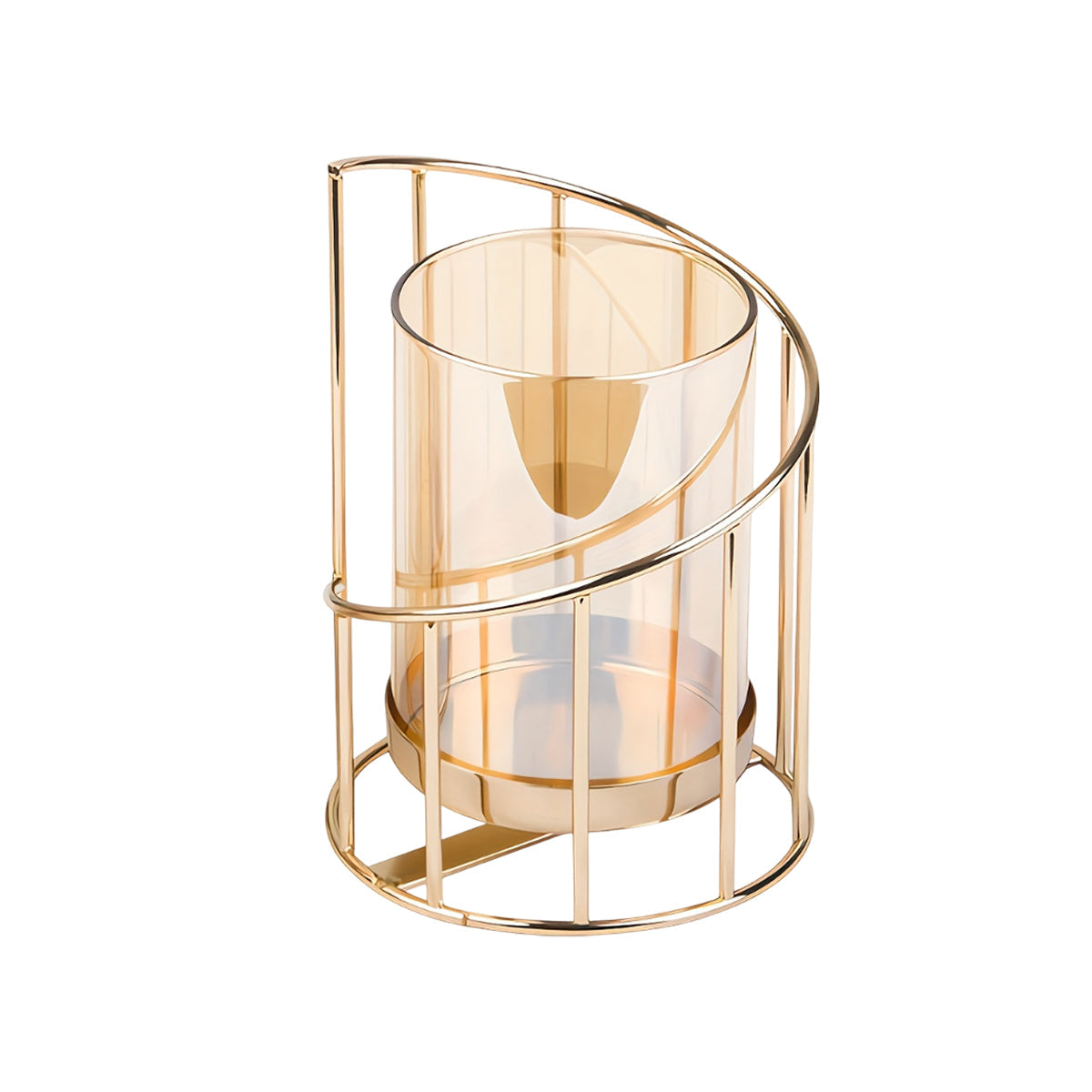 Wrought Iron Candle Holder Romantic Candlestick Ornament Dinner Table Decor Prop - L 6