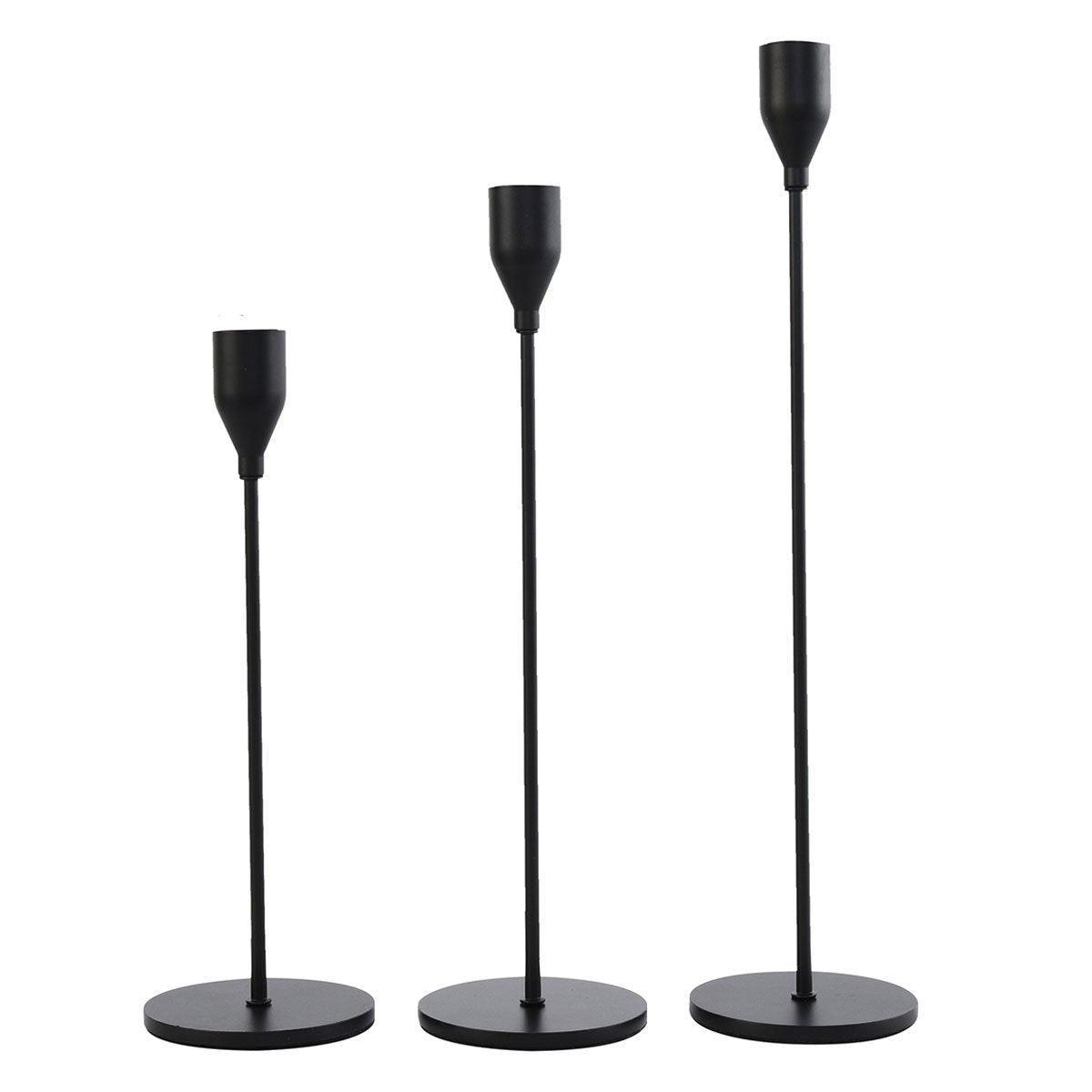 Set of 3 Decorative Candlestick Holder Candle Stand for Wedding / Dinner / Party - Gold 9